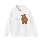 Where Is The Food? Bear Hoodie | Funny Hungry Bear Graphic Hoodie | Cute Foodie Gift | Unisex Cozy Sweatshirt | Front & Back Print