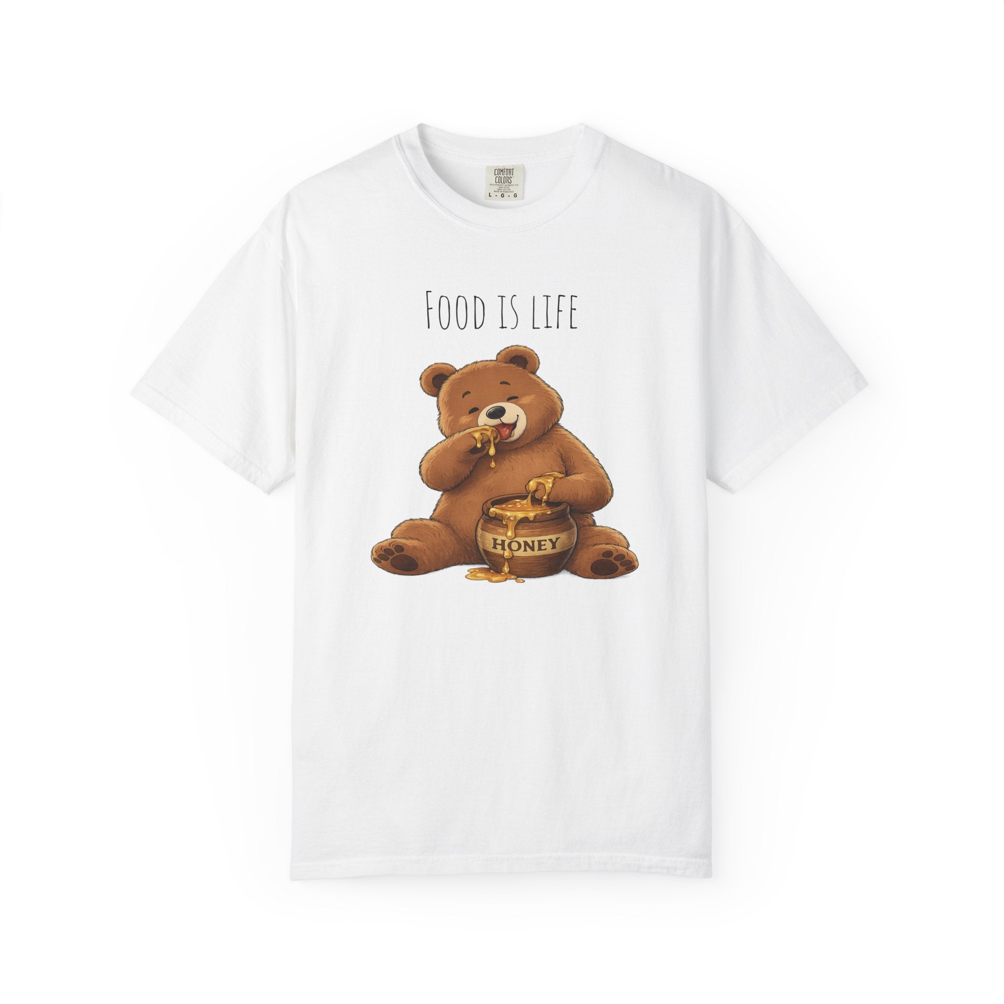 Cute Bear Shirt Food Is Life Tee, Funny Bear Graphic T-Shirt, Honey Bear Shirt, Foodie Gift, Bear Lover Gift, Unisex Animal Tee