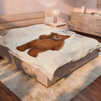 I Need A Nap Cute Bear Velveteen Plush Blanket | Cozy Animal Throw