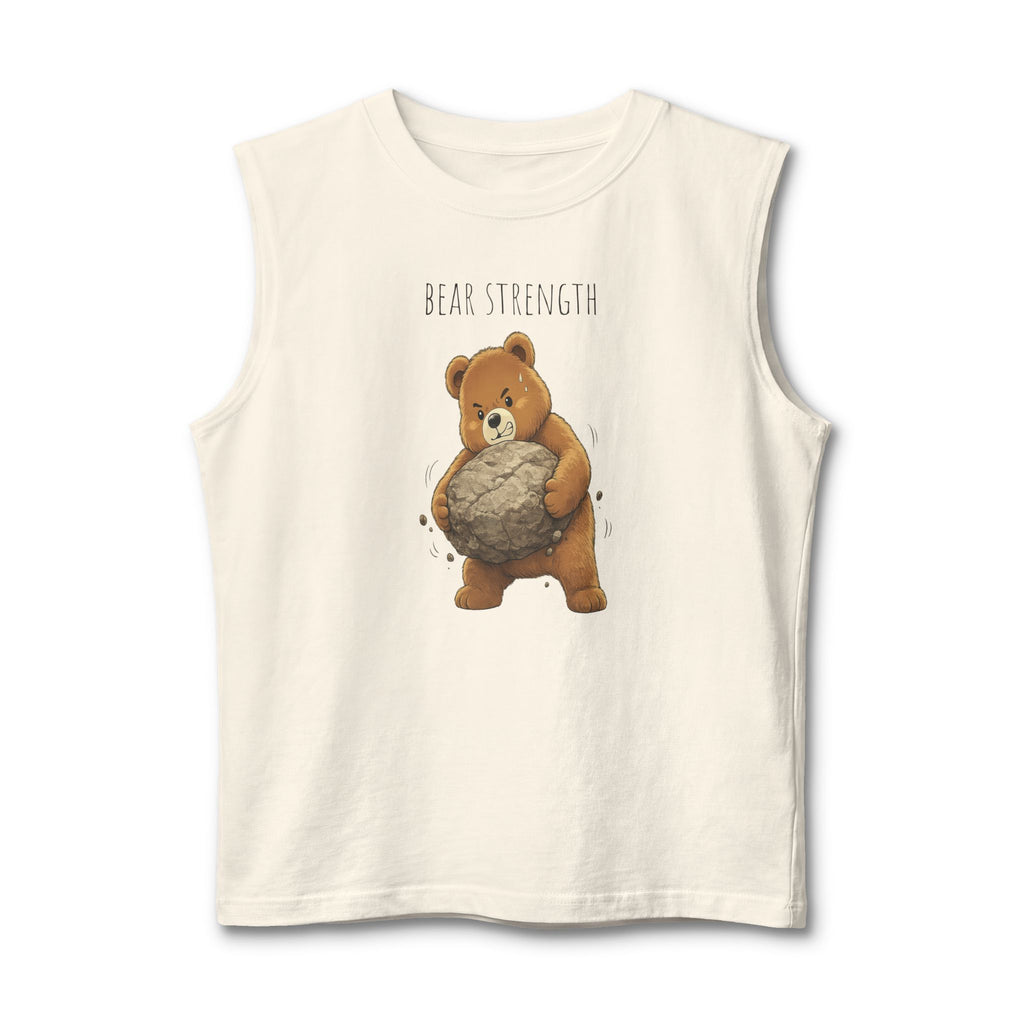 Bear Strength Muscle Tank Top | Cute Gym Bear Shirt | Cute Workout Tank | Unisex Sleeveless Fitness Top | Gift for Gym Lovers