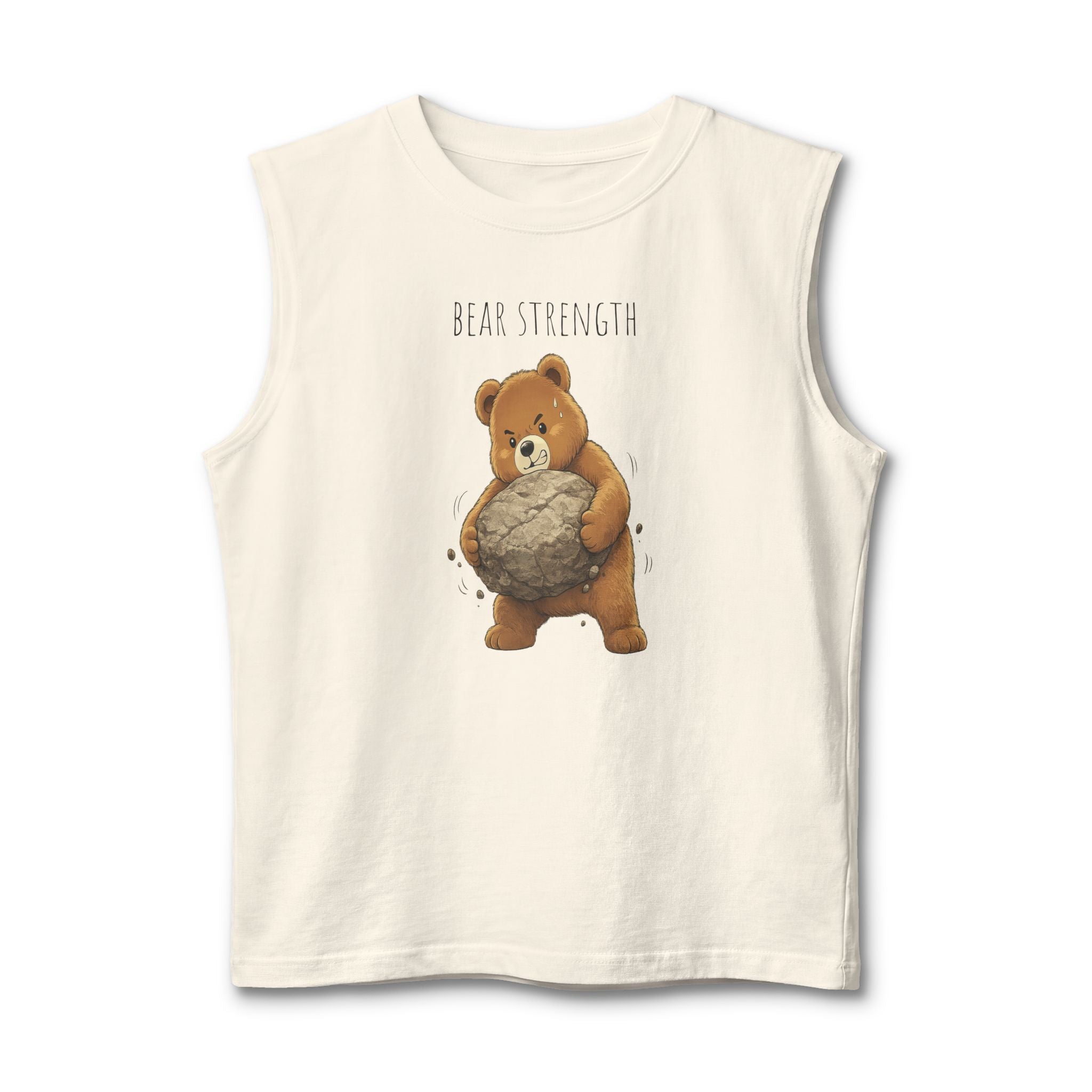Bear Strength Muscle Tank Top | Cute Gym Bear Shirt | Cute Workout Tank | Unisex Sleeveless Fitness Top | Gift for Gym Lovers
