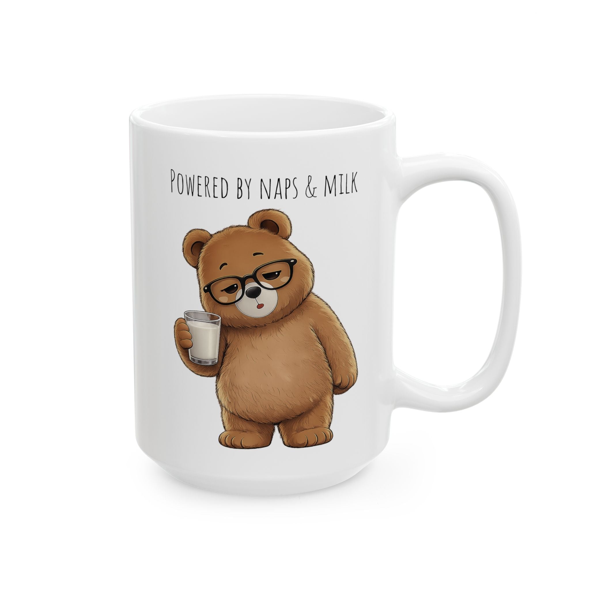 Powered by Naps & Milk Bear Coffee Mug 11oz,15oz | Cute Ceramic Mug