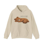 I Need A Nap Bearly Awake Bear Hoodie | Cute Bear Front Back Print Hoodie | Cozy Unisex Sweatshirt | Cute Bear Graphic Hoodie