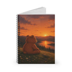 Cute Bear Sunset Notebook, Scenic Mountain Spiral Journal, Woodland Bear Spiral Notebook, Cozy Stationery Gift, Notebook Gift