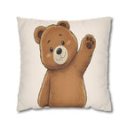 Cute Bear Pillow Cover 20x20 | Teddy Bear Throw Pillow | Neutral Nursery Decor | Cozy Home Accent pillowcase