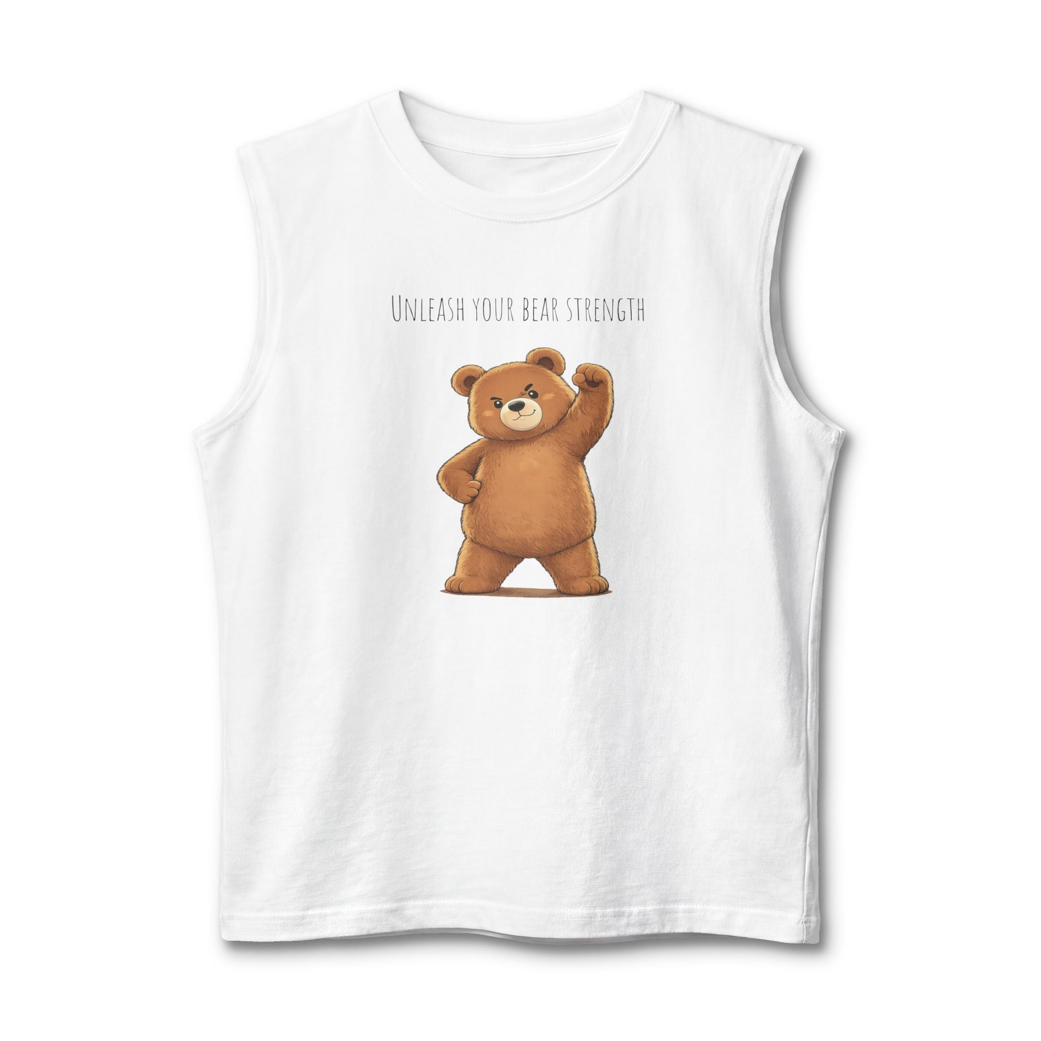 Unleash Your Bear Strength Muscle Tank Top | Cute Gym Bear Shirt | Cute Workout Tank | Unisex Sleeveless Fitness Top | Gift for Gym Lovers
