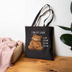 Eat Sleep Chill Repeat Bear Canvas Tote Bag| Funny Teddy Bear Reusable Shopping Bag | Bear Lover Gift |Reusable Shoulder Bag