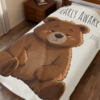 Bearly Awake Cute Bear Velveteen Plush Blanket | Cozy Animal Throw | Gift for Bear Lovers