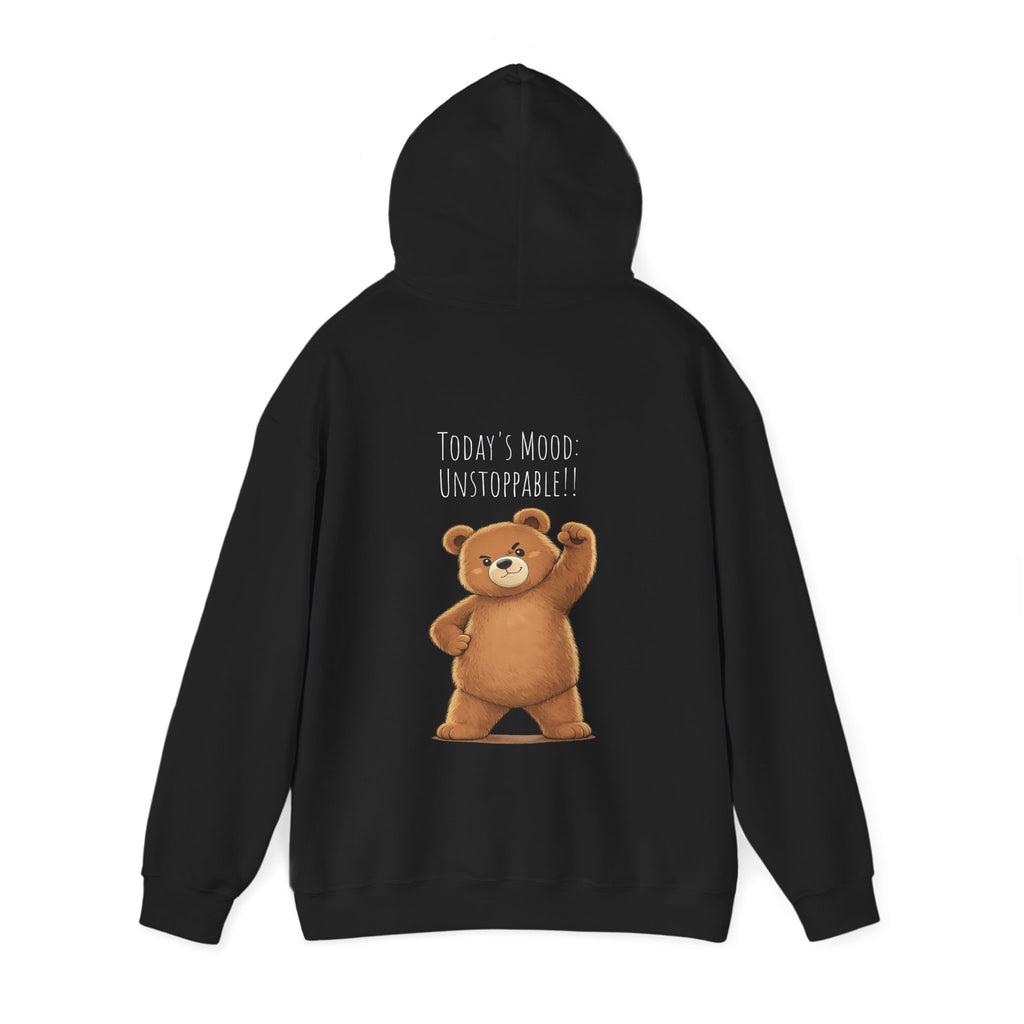 Cute Bear Motivational Hoodie | I Can. I Will. Watch Me. | Front & Back Graphic Unisex Pullover Sweatshirt
