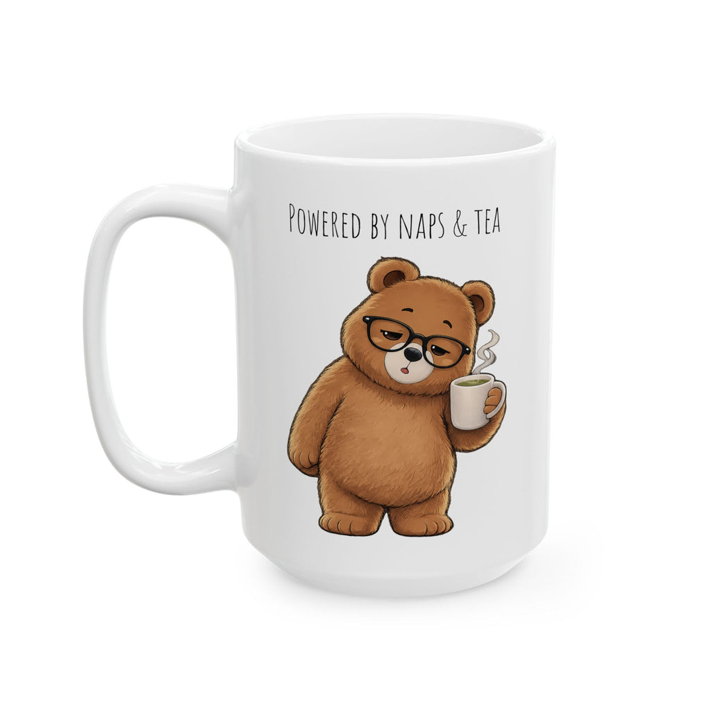 Powered by Naps & Tea Bear Coffee Mug 11oz,15oz | Cute Ceramic Mug