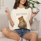 Bear Strength Gym Shirt, Cute Weightlifting Bear T-Shirt, Funny Workout Tee, Fitness Lover Gift, Gym Bear Graphic Tee