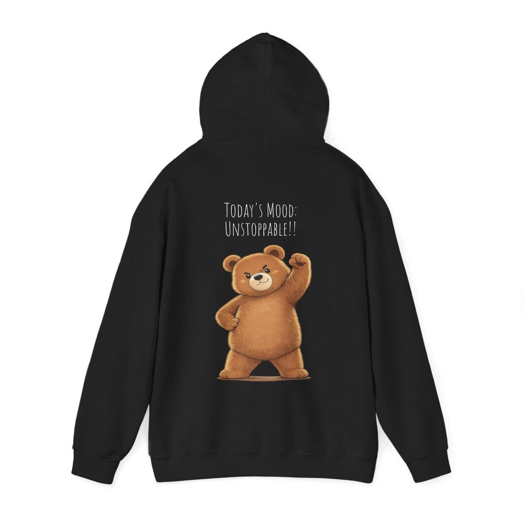 Cute Bear Motivational Hoodie | I Can. I Will. Watch Me. | Front & Back Graphic Unisex Pullover Sweatshirt
