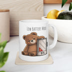 Cute Bear Coffee Mug | Low Batter Mode Mug | Bear Lover Gift | 11oz, 15oz Coffee Cup