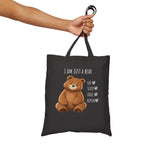 Eat Sleep Chill Repeat Bear Canvas Tote Bag| Funny Teddy Bear Reusable Shopping Bag | Bear Lover Gift |Reusable Shoulder Bag