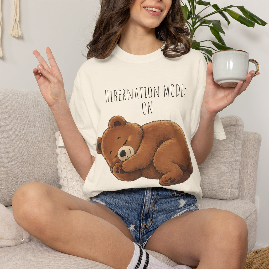 Hibernation Mode Shirt, Cute Sleeping Bear Shirt, Funny Bear Graphic Tee, Bear Lover Gift, Cozy Animal Lover T Shirt