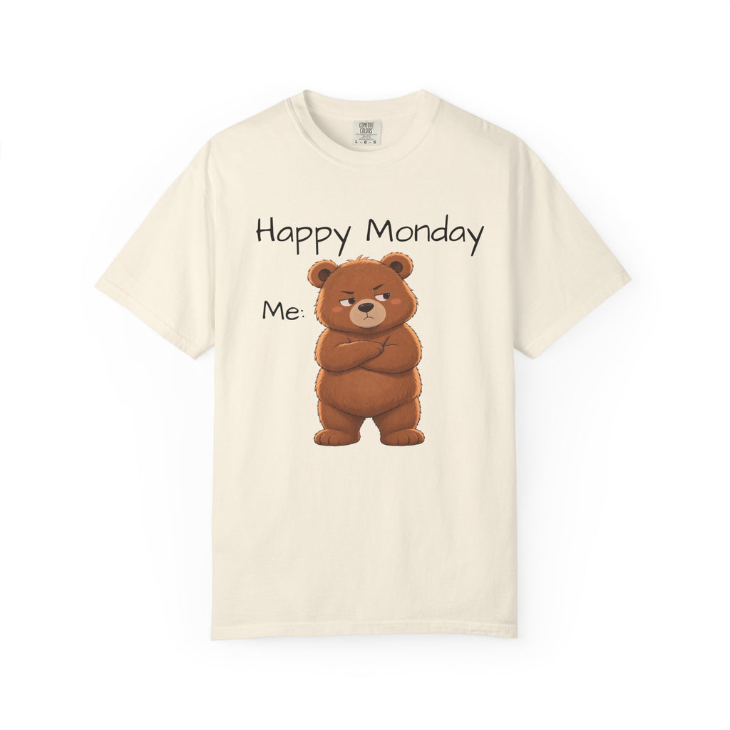 Grumpy Bear Happy Monday T-Shirt| Happy Monday Graphic T-Shirt | Cute Bear Graphic Tee | Unisex Bear Lover Gift