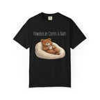Powered by Coffee & Naps Bear T-Shirt | Cute Cozy Bear Unisex Graphic Tee | Coffee Lover Gift