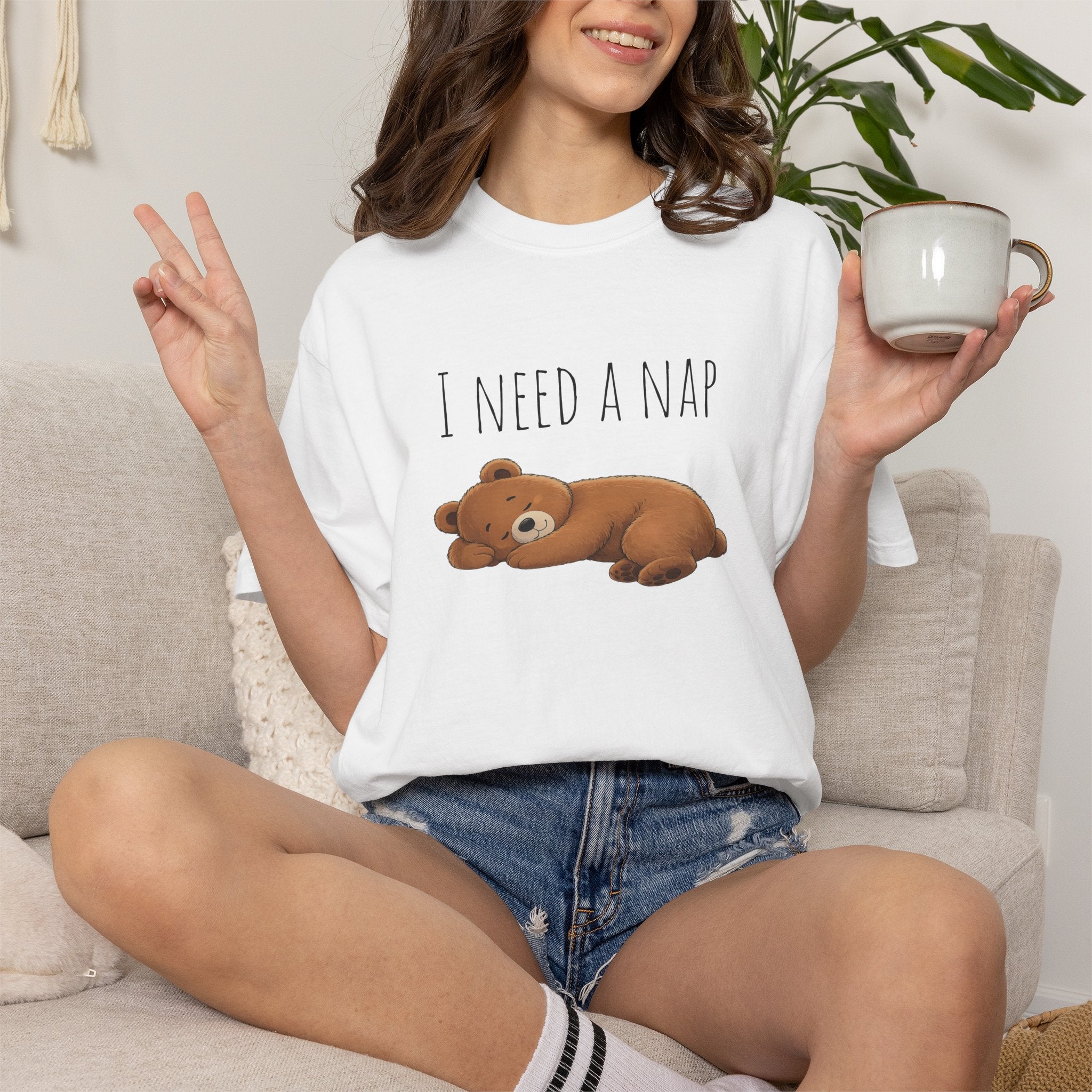 I Need a Nap Bear Shirt, Cute Sleeping Bear T-Shirt, Cozy Animal Graphic Tee, Funny Sleep Lover Gift, Unisex Comfort Colors Tee