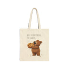 Will Do Anything for Snacks Bear Canvas Tote Bag| Funny Teddy Bear Reusable Shopping Bag | Bear Lover Gift |Reusable Shoulder Bag