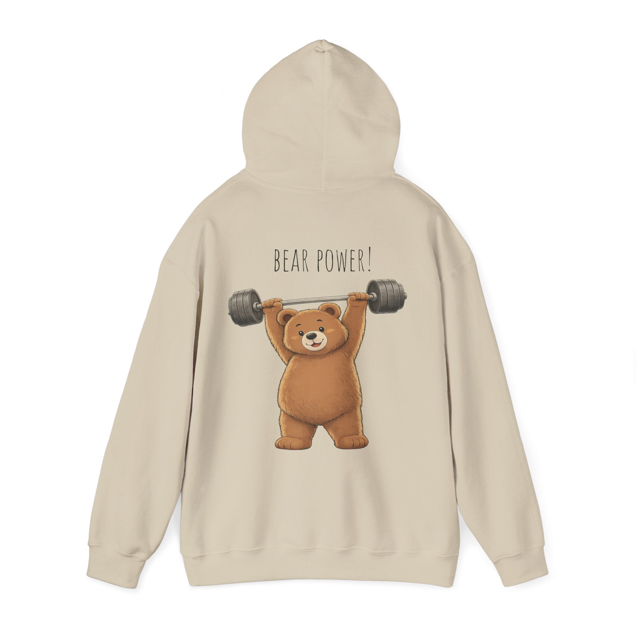 Bear Power Hoodie | Cute Bear Gym Hoodie | Funny Weightlifting Bear Sweatshirt | Unisex Cute Hoodie | Fitness Gift for Men & Women