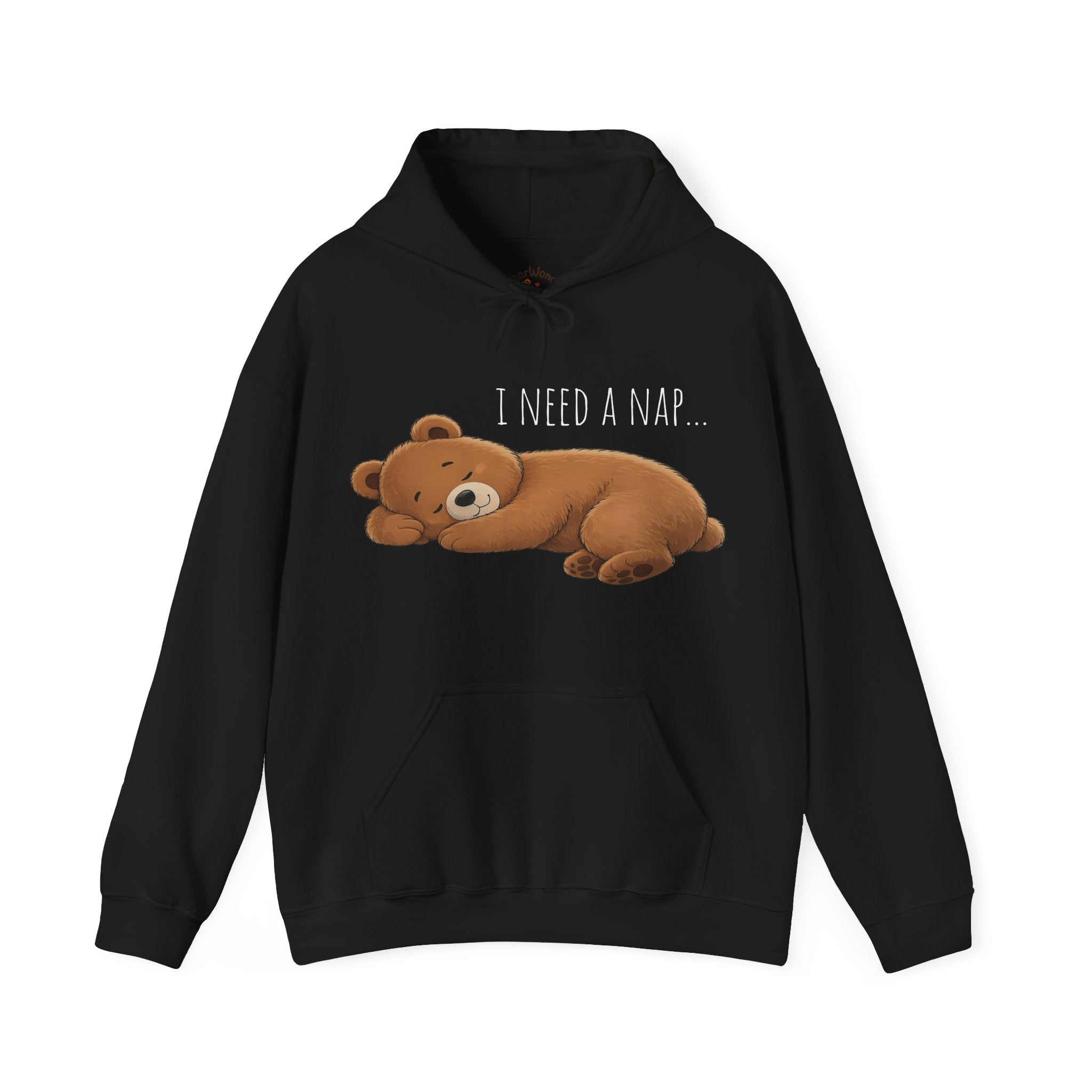 I Need A Nap Bearly Awake Bear Hoodie | Cute Bear Front Back Print Hoodie | Cozy Unisex Sweatshirt | Cute Bear Graphic Hoodie