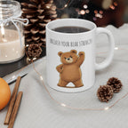 Cute Bear Coffee Mug | Unleash Your Bear Strength | Motivational Ceramic Mug | Bear Lover Gift | 11oz, 15oz Coffee Cup