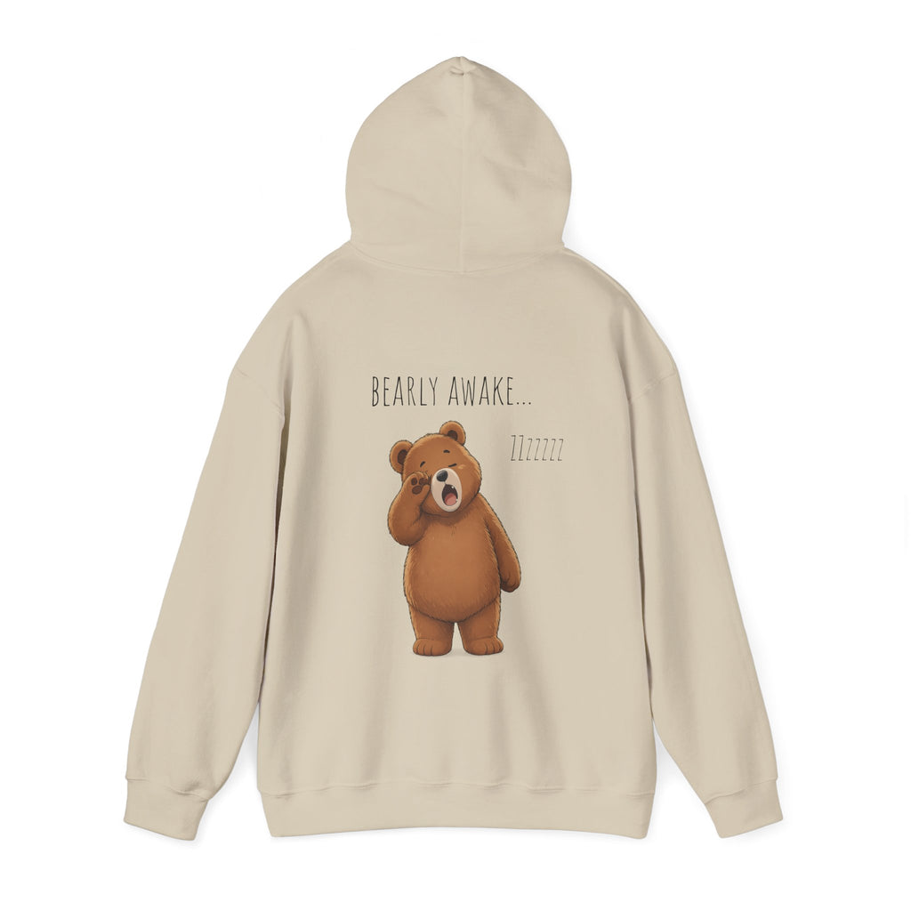 I Need A Nap Bearly Awake Bear Hoodie | Cute Bear Front Back Print Hoodie | Cozy Unisex Sweatshirt | Cute Bear Graphic Hoodie