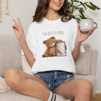 Low Battery Mode Cute Bear T-Shirt I Cute Bear Tee I Heart Warming Graphic Tee, Bear Lover Gift, Cozy Animal Lover T Shirt