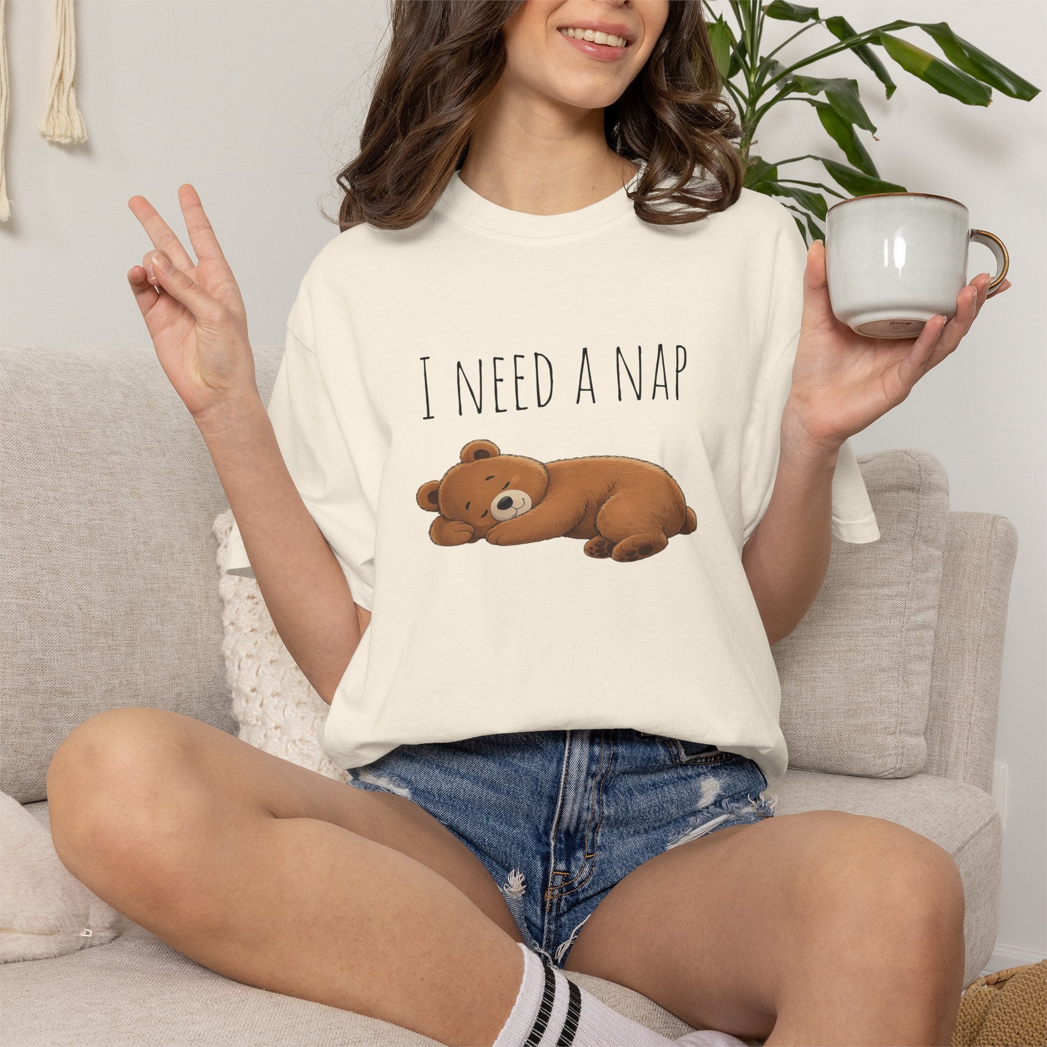 I Need a Nap Bear Shirt, Cute Sleeping Bear T-Shirt, Cozy Animal Graphic Tee, Funny Sleep Lover Gift, Unisex Comfort Colors Tee