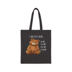 Eat Sleep Chill Repeat Bear Canvas Tote Bag| Funny Teddy Bear Reusable Shopping Bag | Bear Lover Gift |Reusable Shoulder Bag