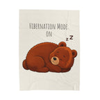 Hibernation Mode On Bear Blanket, Cute Bear Throw Blanket, Cozy Velveteen Plush Blanket, Bear Lover Gift, Funny Animal Blanket