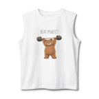 Bear Power Muscle Tank | Cute Gym Bear Shirt | Cute Workout Tank | Unisex Sleeveless Fitness Top | Gift for Gym Lovers