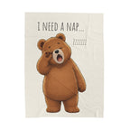 I Need A Nap Cute Bear Velveteen Plush Blanket | Cozy Animal Throw