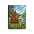 Cute Bear Nature Journal, Woodland Bear Spiral Notebook, Forest River Writing Journal, Notebook Gift