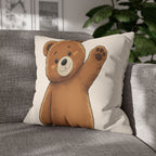 Cute Bear Pillow Cover | Teddy Bear Throw Pillow | Neutral Nursery Decor | Cozy Home Accent pillowcase