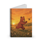 Cute Bear Spiral Notebook, Sunset Meadow Journal, Cozy Nature Notebook, Woodland Bear Spiral Notebook, Cozy Stationery Gift, Notebook Gift