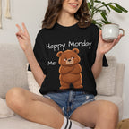 Grumpy Bear Happy Monday T-Shirt| Happy Monday Graphic T-Shirt | Cute Bear Graphic Tee | Unisex Bear Lover Gift