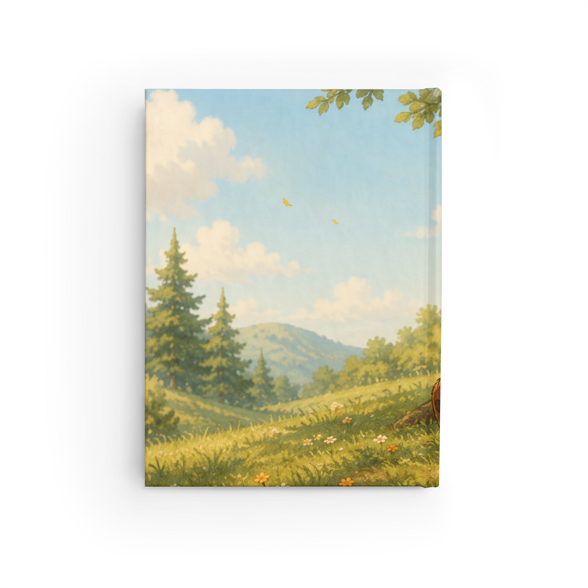 Cute Reading Bear Hardcover Journal | Ruled Line Notebook for Book Lovers | Woodland Bear Writing Journal