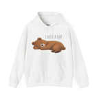 I Need A Nap Bearly Awake Bear Hoodie | Cute Bear Front Back Print Hoodie | Cozy Unisex Sweatshirt | Cute Bear Graphic Hoodie