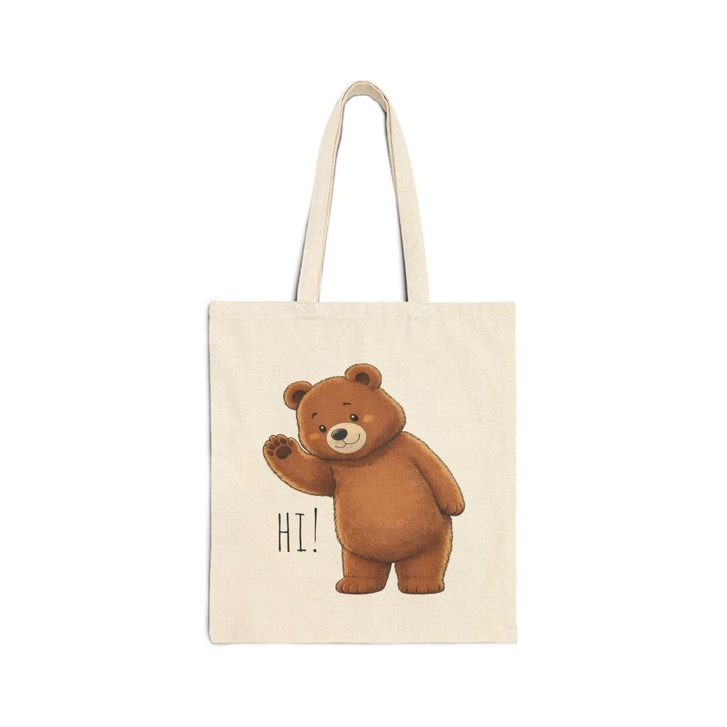 Cute Teddy Bear Tote Bag | Kawaii Canvas Tote | Reusable Shopping Bag | Cute Bear Gift | Everyday Shoulder Bag