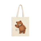 Cute Teddy Bear Tote Bag | Kawaii Canvas Tote | Reusable Shopping Bag | Cute Bear Gift | Everyday Shoulder Bag