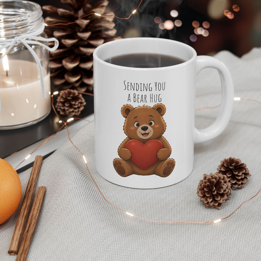 Sending You A Bear Hug Mug | Encouragement Gift | Bear Lover Gift | Positive Affirmation Ceramic Mug 11oz,15oz