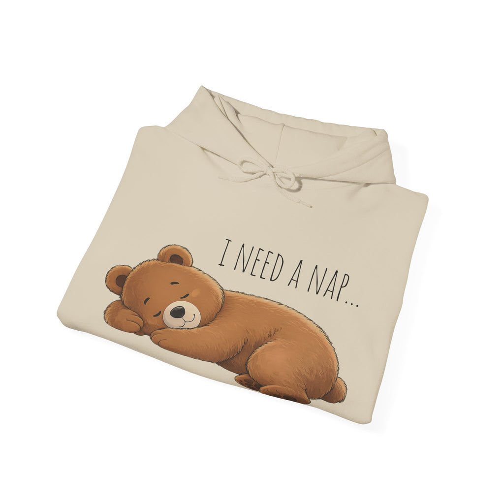 I Need A Nap Bearly Awake Bear Hoodie | Cute Bear Front Back Print