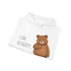 Where Is The Food? Bear Hoodie | Funny Hungry Bear Graphic Hoodie | Cute Foodie Gift | Unisex Cozy Sweatshirt | Front & Back Print