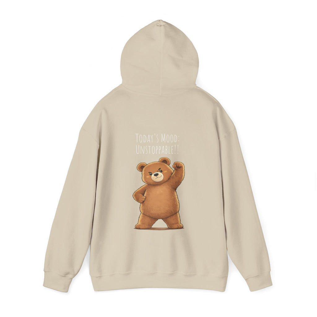Cute Bear Motivational Hoodie | I Can. I Will. Watch Me. | Front & Back Graphic Unisex Pullover Sweatshirt