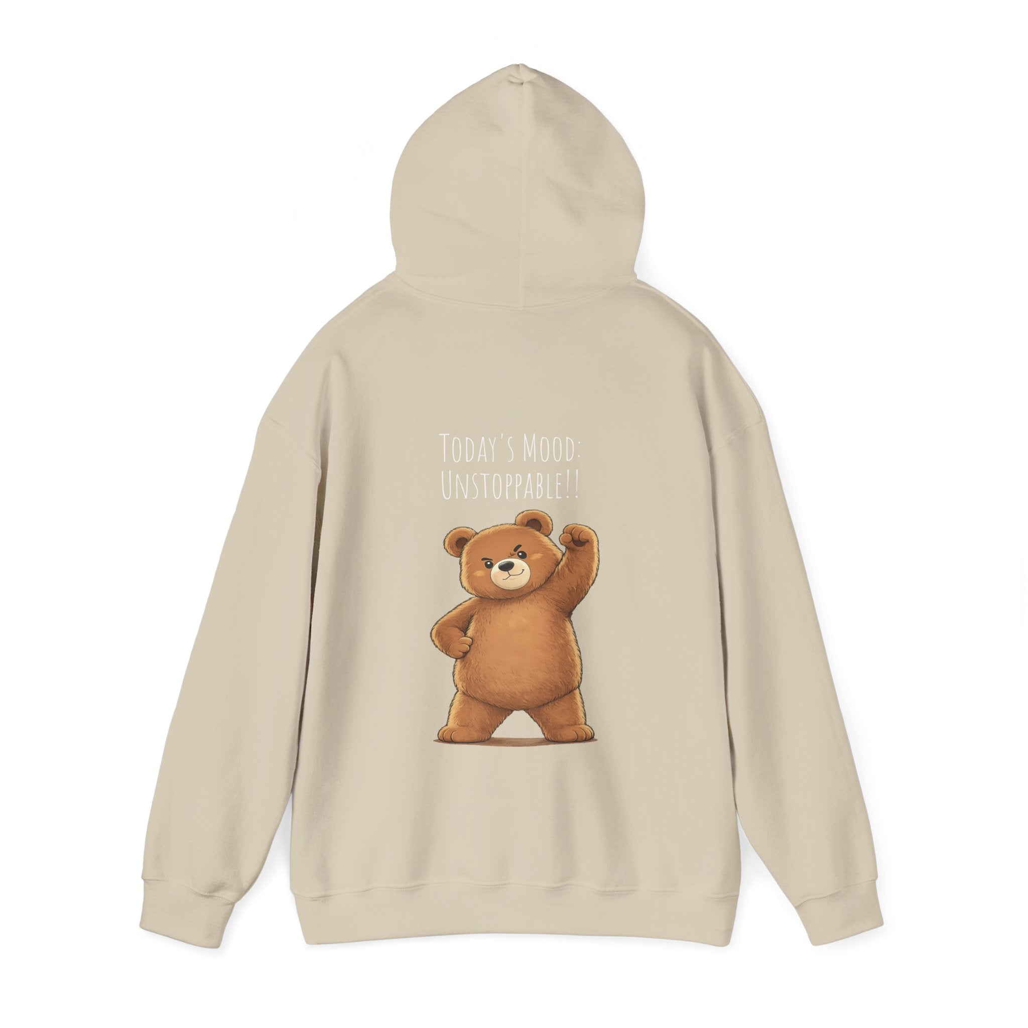 Cute Bear Motivational Hoodie | I Can. I Will. Watch Me. | Front & Back Graphic Unisex Pullover Sweatshirt