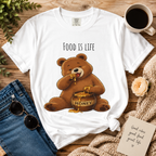 Cute Bear Shirt Food Is Life Tee, Funny Bear Graphic T-Shirt, Honey Bear Shirt, Foodie Gift, Bear Lover Gift, Unisex Animal Tee