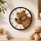 Cute Teddy Bear Wall Clock, Nursery Wall Decor, Kids Room Clock, Animal Wall Clock, Baby Nursery Gift, Bear Lover Decor