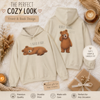 I Need A Nap Bearly Awake Bear Hoodie | Cute Bear Front Back Print