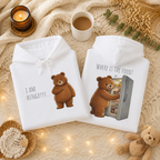 Where Is The Food? Bear Hoodie | Funny Hungry Bear Graphic Hoodie | Cute Foodie Gift | Unisex Cozy Sweatshirt | Front & Back Print